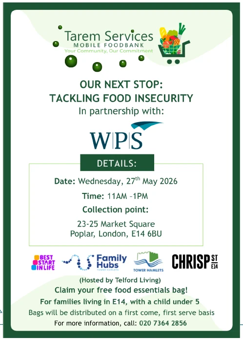 Tarem Services mobile foodbank tackling food insecurity initiative in Poplar